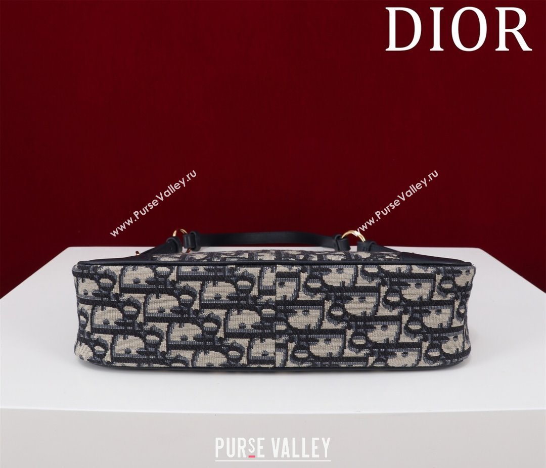 Dior 30 Montaigne Wanderlust Mini Bag in Blue Dior Oblique Jacquard and Smooth Calfskin 2025 (XXG-250521140)