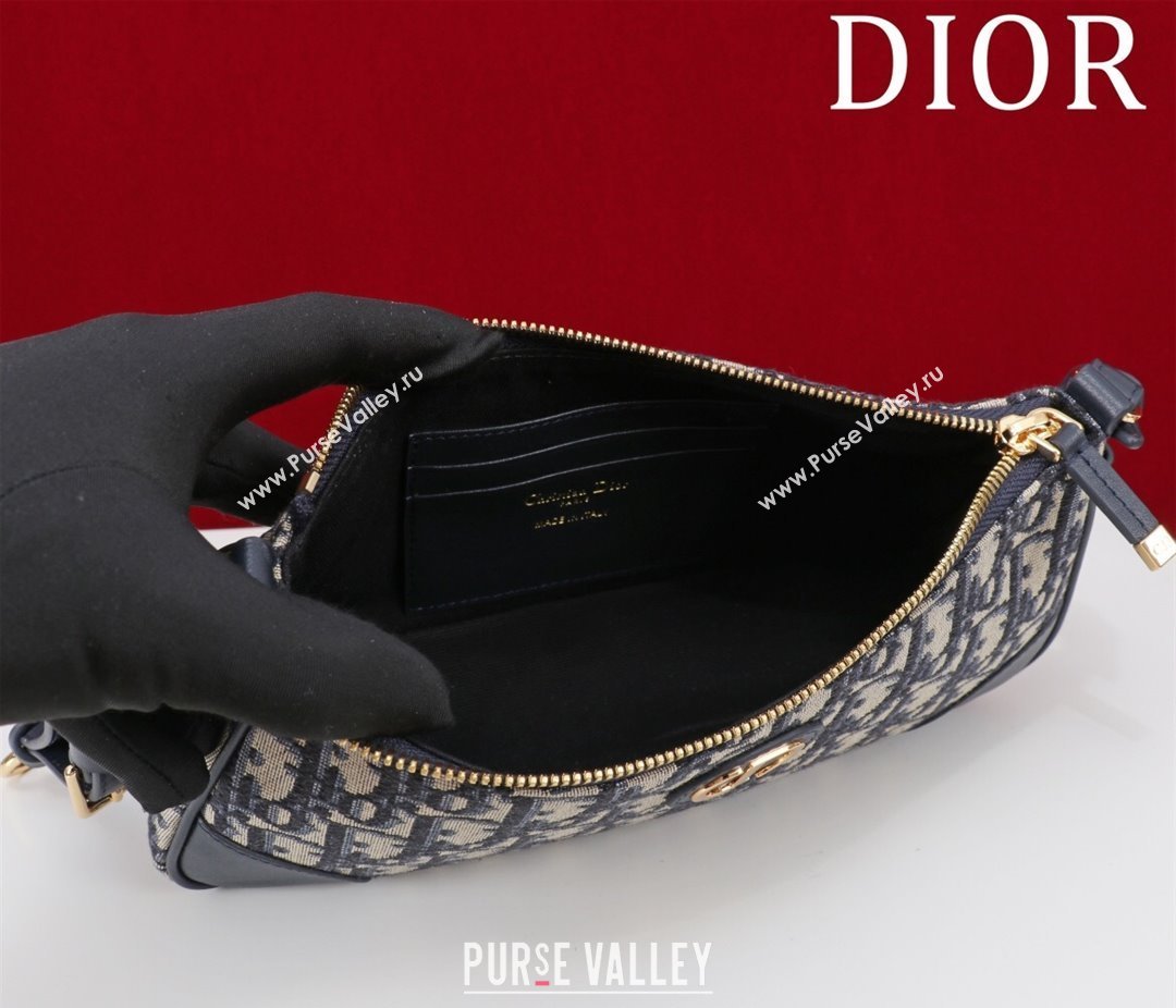 Dior 30 Montaigne Wanderlust Mini Bag in Blue Dior Oblique Jacquard and Smooth Calfskin 2025 (XXG-250521140)