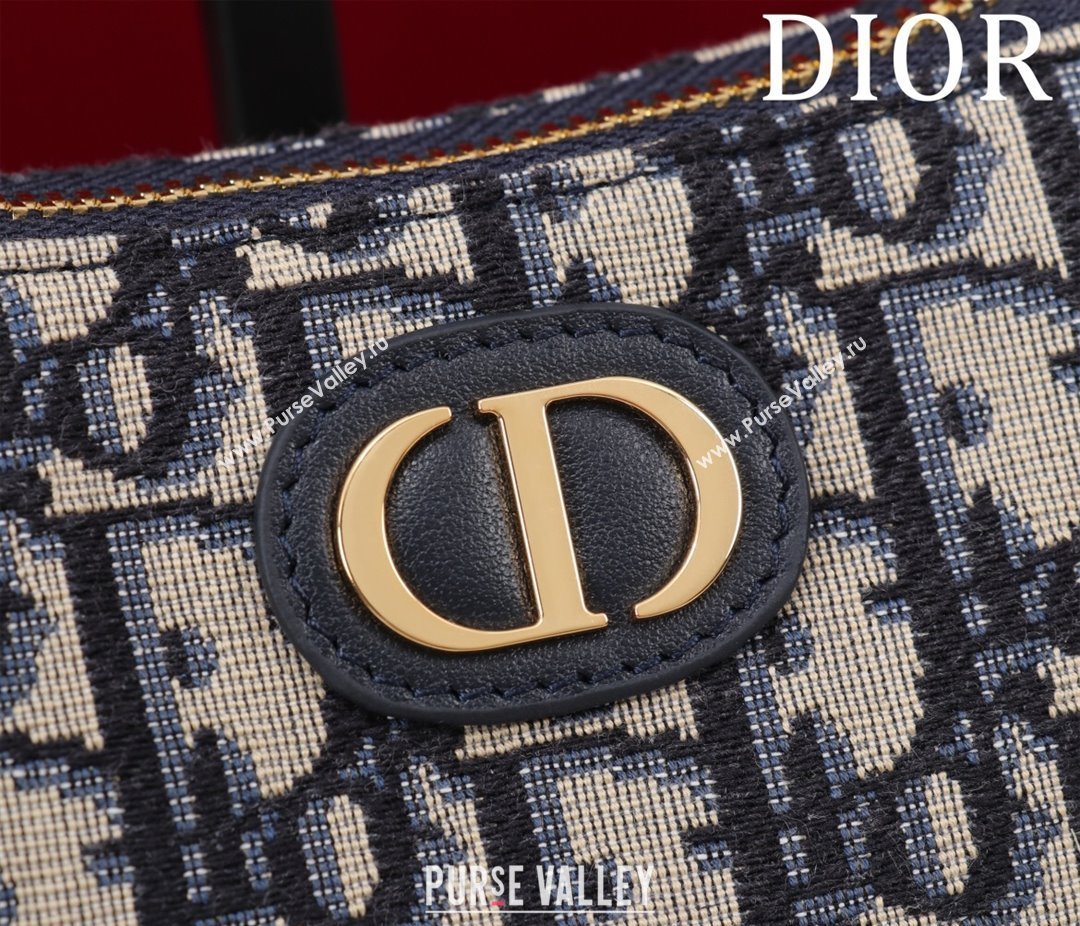 Dior 30 Montaigne Wanderlust Mini Bag in Blue Dior Oblique Jacquard and Smooth Calfskin 2025 (XXG-250521140)