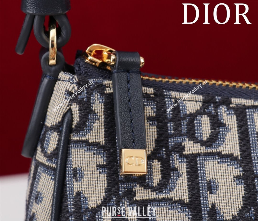 Dior 30 Montaigne Wanderlust Mini Bag in Blue Dior Oblique Jacquard and Smooth Calfskin 2025 (XXG-250521140)