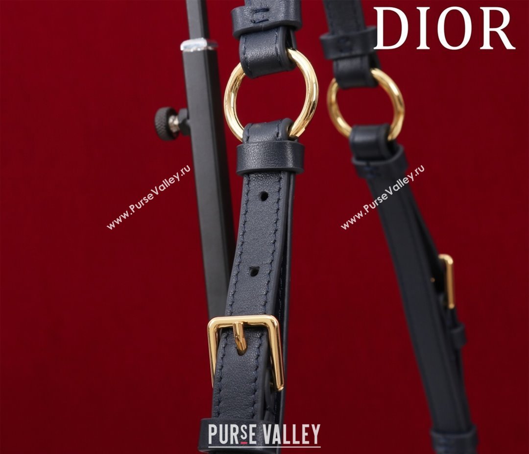 Dior 30 Montaigne Wanderlust Mini Bag in Blue Dior Oblique Jacquard and Smooth Calfskin 2025 (XXG-250521140)
