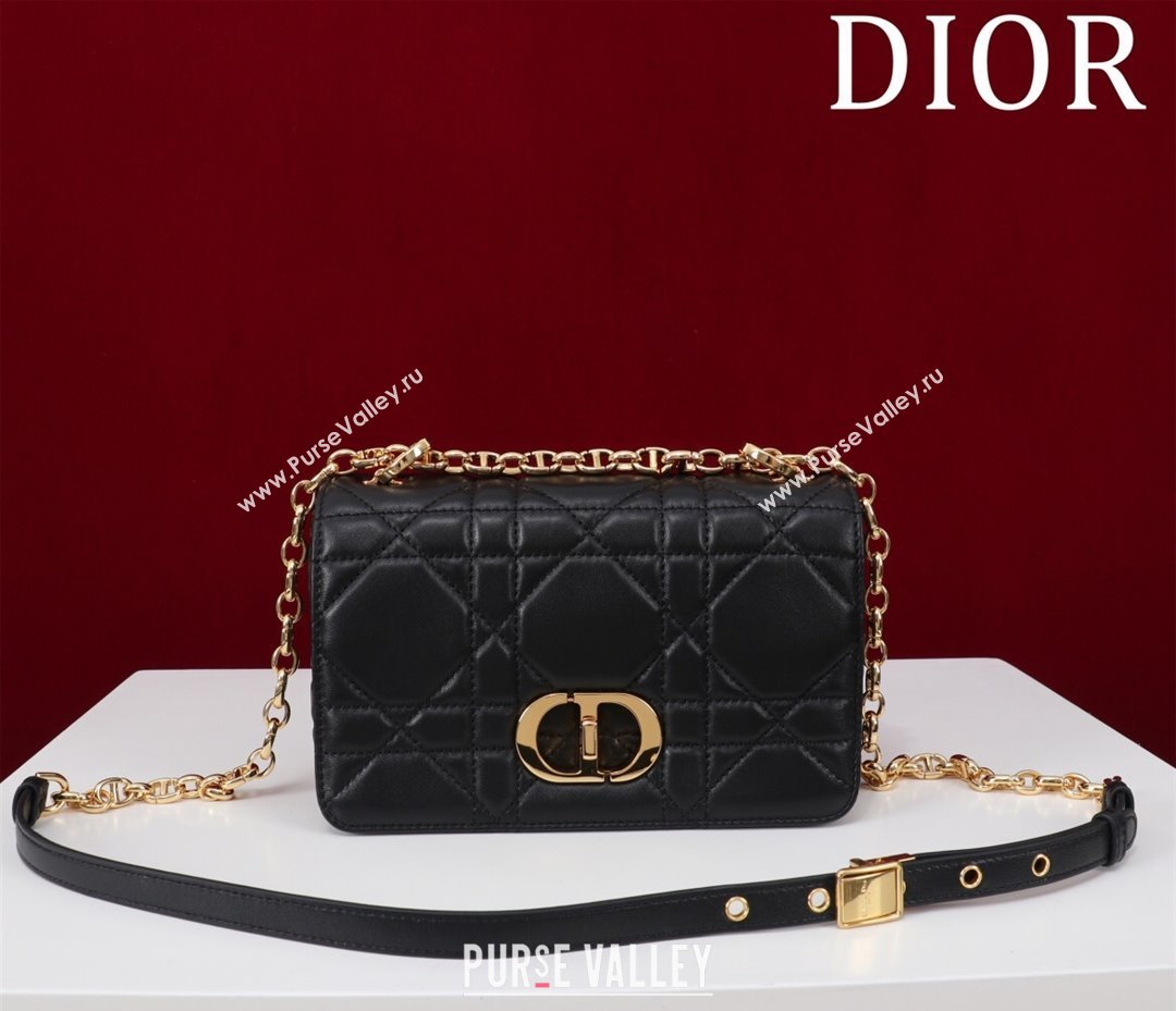 Dior Small Soft Dior Caro Bag in Macrocannage Lambskin Black/Gold 2025 M9252 (XXG-250521128)