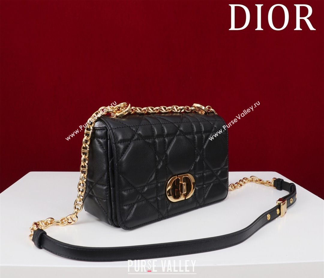 Dior Small Soft Dior Caro Bag in Macrocannage Lambskin Black/Gold 2025 M9252 (XXG-250521128)