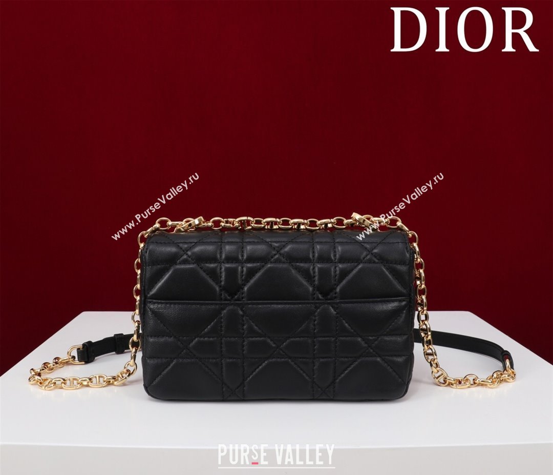 Dior Small Soft Dior Caro Bag in Macrocannage Lambskin Black/Gold 2025 M9252 (XXG-250521128)