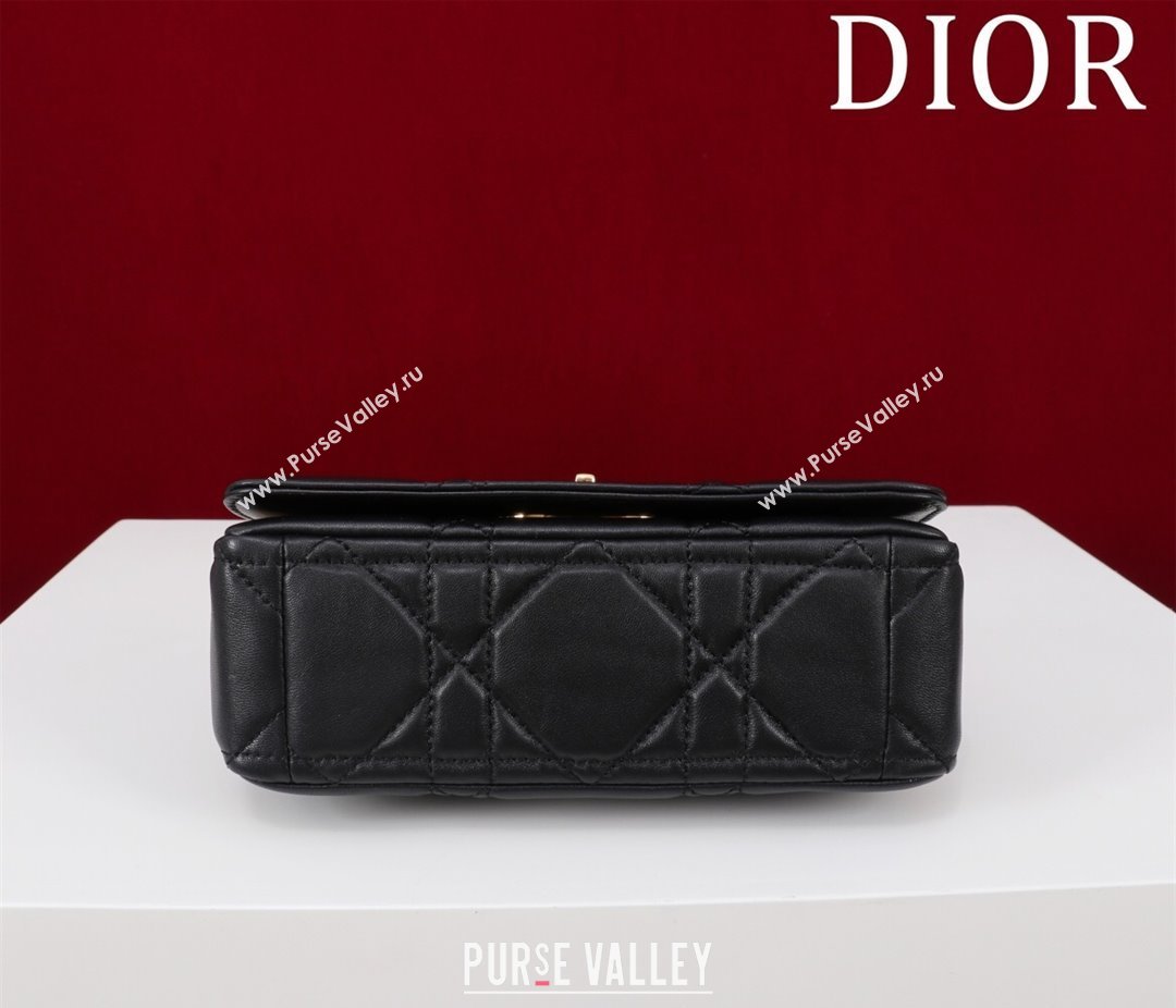 Dior Small Soft Dior Caro Bag in Macrocannage Lambskin Black/Gold 2025 M9252 (XXG-250521128)