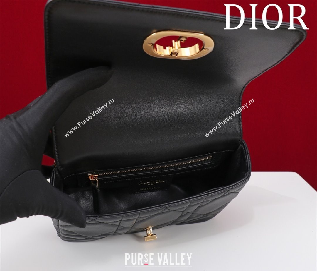 Dior Small Soft Dior Caro Bag in Macrocannage Lambskin Black/Gold 2025 M9252 (XXG-250521128)