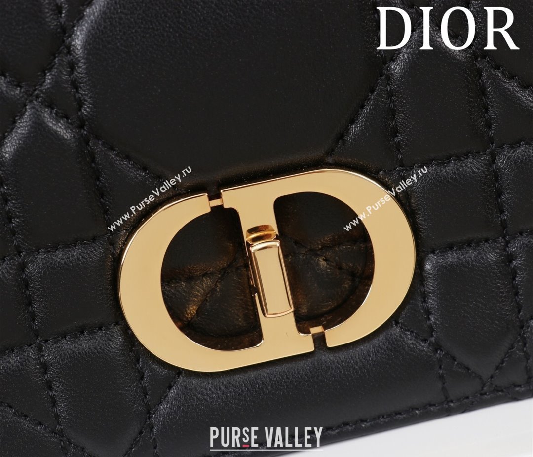 Dior Small Soft Dior Caro Bag in Macrocannage Lambskin Black/Gold 2025 M9252 (XXG-250521128)