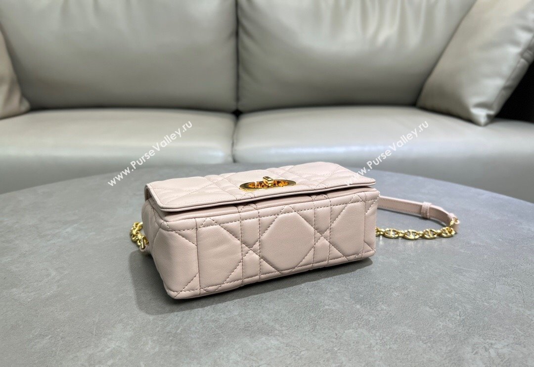 Dior Small Soft Dior Caro Bag in Macrocannage Lambskin Powder Pink 2025 M9252 (XXG-250521129)