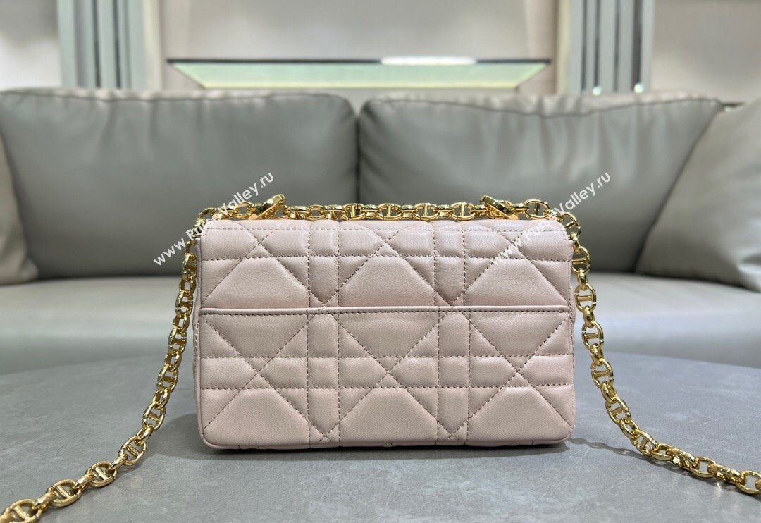 Dior Small Soft Dior Caro Bag in Macrocannage Lambskin Powder Pink 2025 M9252 (XXG-250521129)