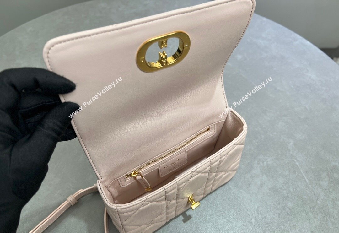 Dior Small Soft Dior Caro Bag in Macrocannage Lambskin Powder Pink 2025 M9252 (XXG-250521129)