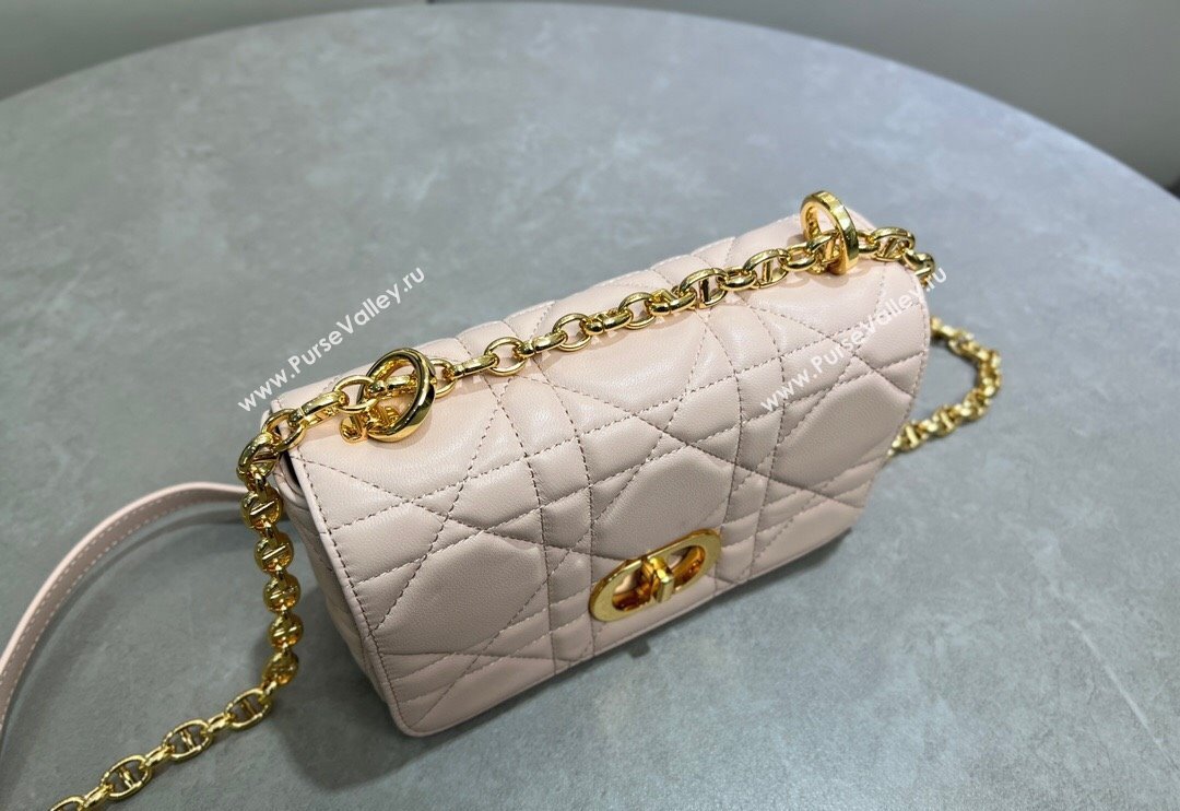 Dior Small Soft Dior Caro Bag in Macrocannage Lambskin Powder Pink 2025 M9252 (XXG-250521129)