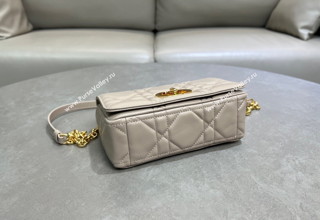 Dior Small Soft Dior Caro Bag in Macrocannage Lambskin Grey 2025 M9252 (XXG-250521130)