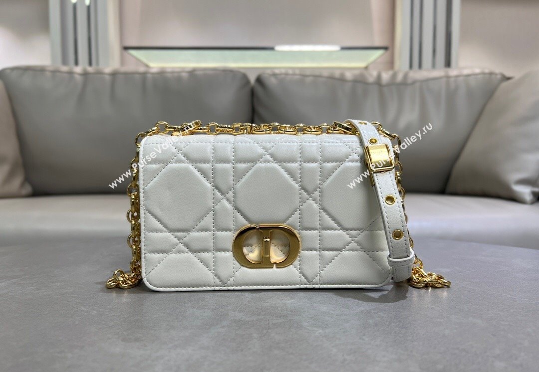 Dior Small Soft Dior Caro Bag in Macrocannage Lambskin White 2025 M9252 (XXG-250521131)