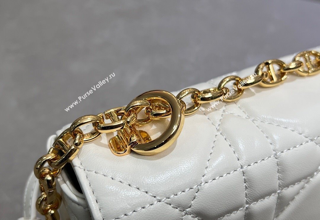 Dior Small Soft Dior Caro Bag in Macrocannage Lambskin White 2025 M9252 (XXG-250521131)
