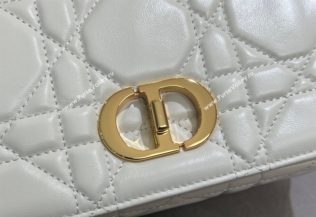 Dior Small Soft Dior Caro Bag in Macrocannage Lambskin White 2025 M9252 (XXG-250521131)