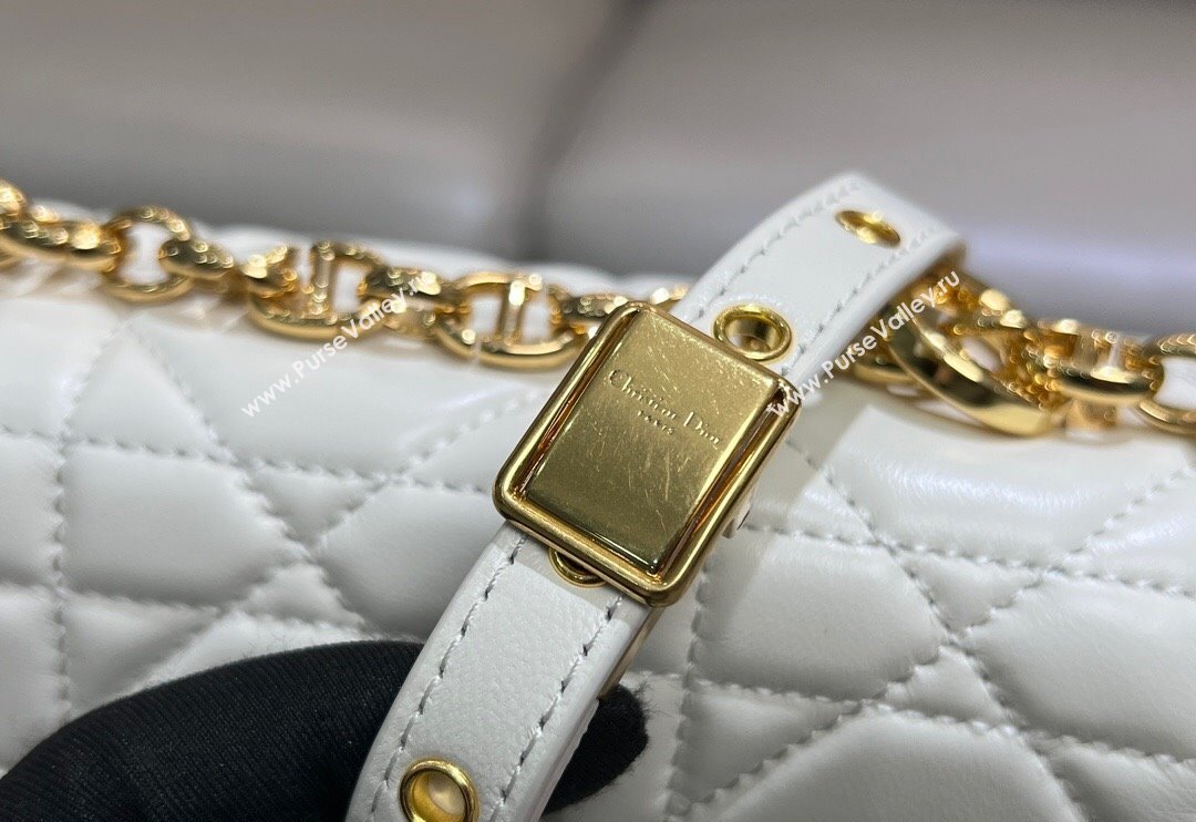 Dior Small Soft Dior Caro Bag in Macrocannage Lambskin White 2025 M9252 (XXG-250521131)