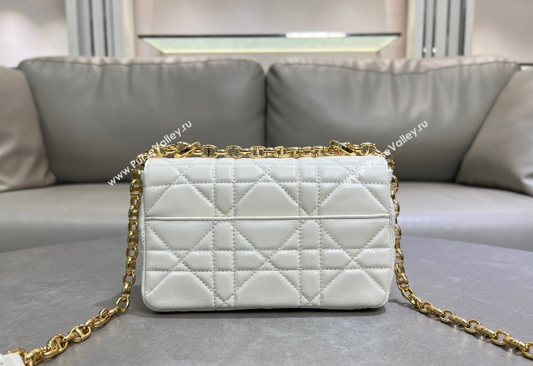 Dior Small Soft Dior Caro Bag in Macrocannage Lambskin White 2025 M9252 (XXG-250521131)