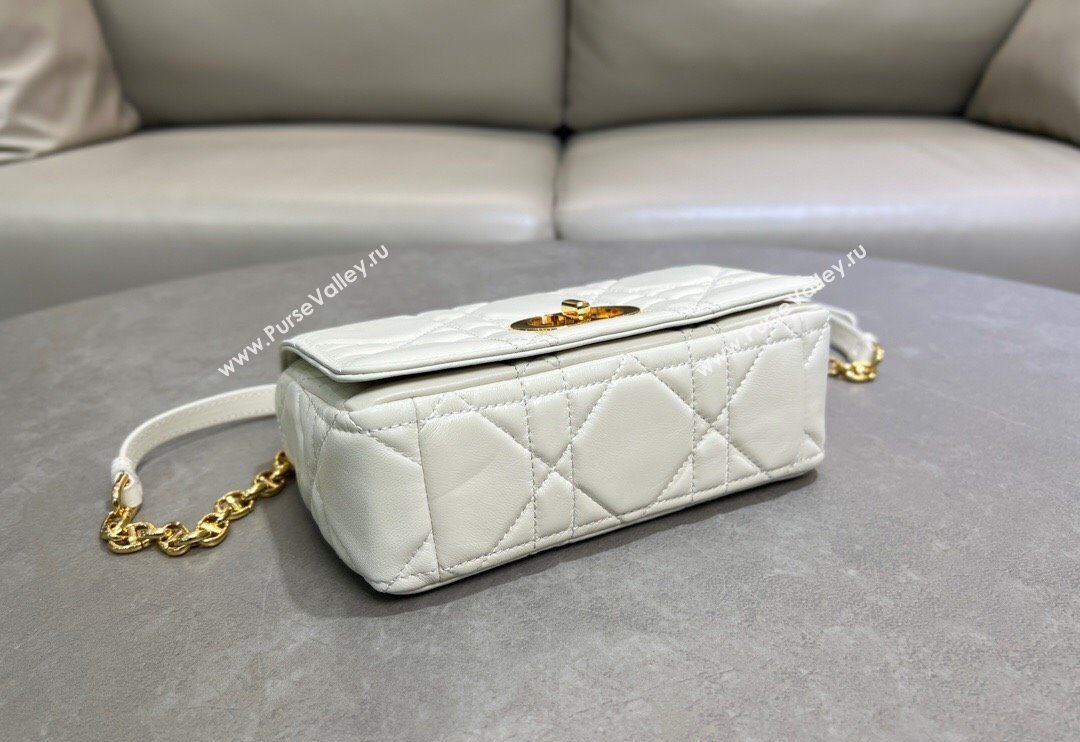 Dior Small Soft Dior Caro Bag in Macrocannage Lambskin White 2025 M9252 (XXG-250521131)
