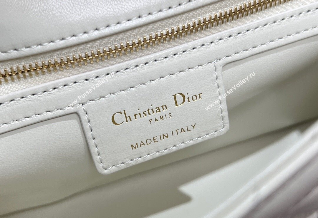 Dior Small Soft Dior Caro Bag in Macrocannage Lambskin White 2025 M9252 (XXG-250521131)