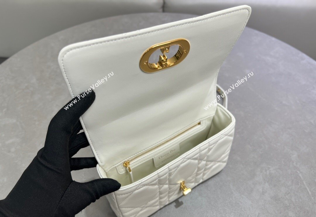 Dior Small Soft Dior Caro Bag in Macrocannage Lambskin White 2025 M9252 (XXG-250521131)