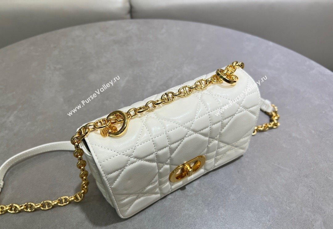 Dior Small Soft Dior Caro Bag in Macrocannage Lambskin White 2025 M9252 (XXG-250521131)