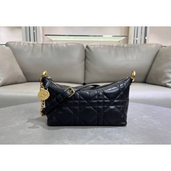 Dior Diorstar Hobo Bag with Chain in Black Macrocannage Lambskin 2025 (XXG-250521142)