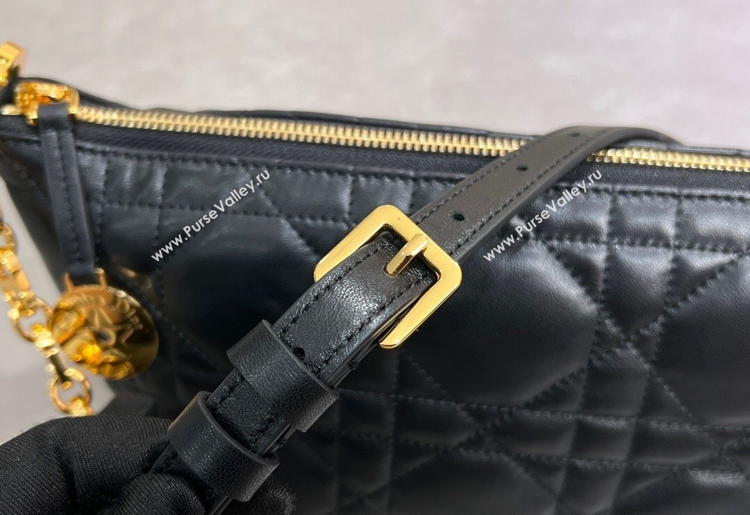 Dior Diorstar Hobo Bag with Chain in Black Macrocannage Lambskin 2025 (XXG-250521142)