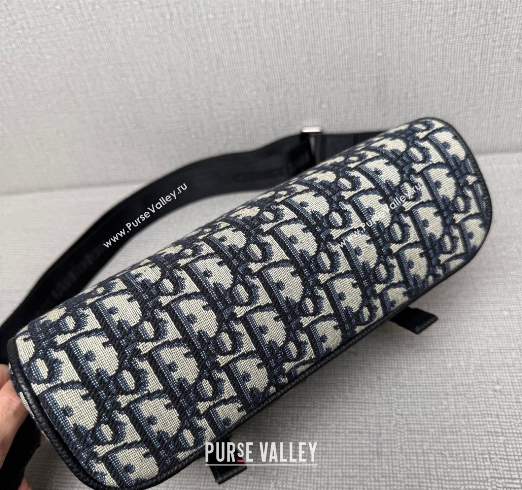 Dior Mens Hit the Road Messenger Bag with Flap in Oblique Jacquard with Grained Calfskin Beige/Black 2025 9271 (XXG-250521132)