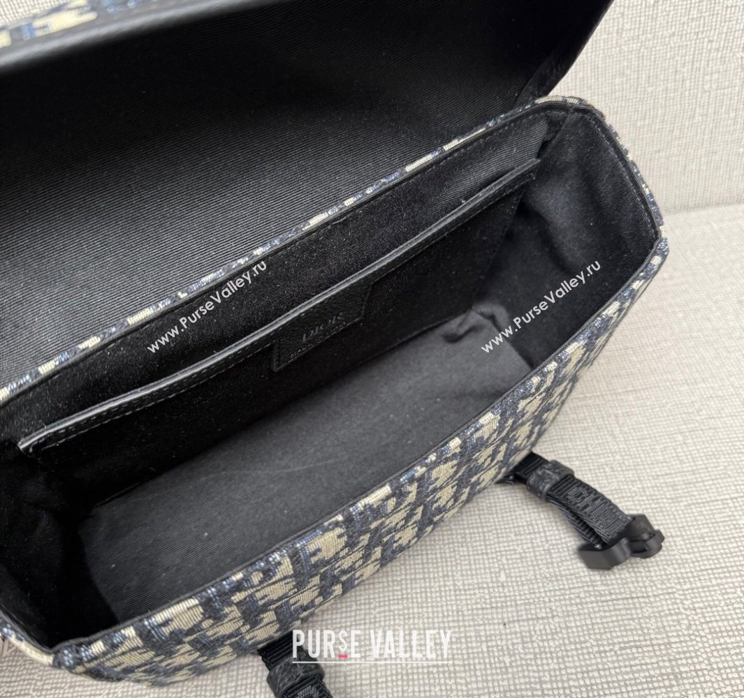 Dior Mens Hit the Road Messenger Bag with Flap in Oblique Jacquard with Grained Calfskin Beige/Black 2025 9271 (XXG-250521132)