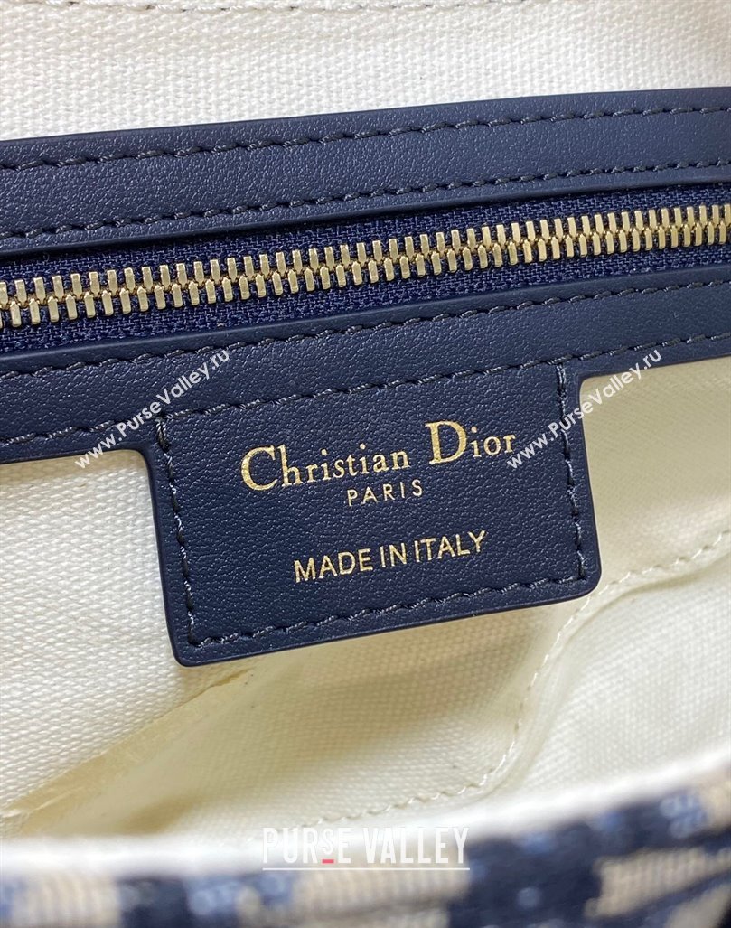 Dior Medium Soft Saddle Bag with Strap in Blue Dior Oblique Jacquard and Calfskin 2025 0521 (XXG-250521137)