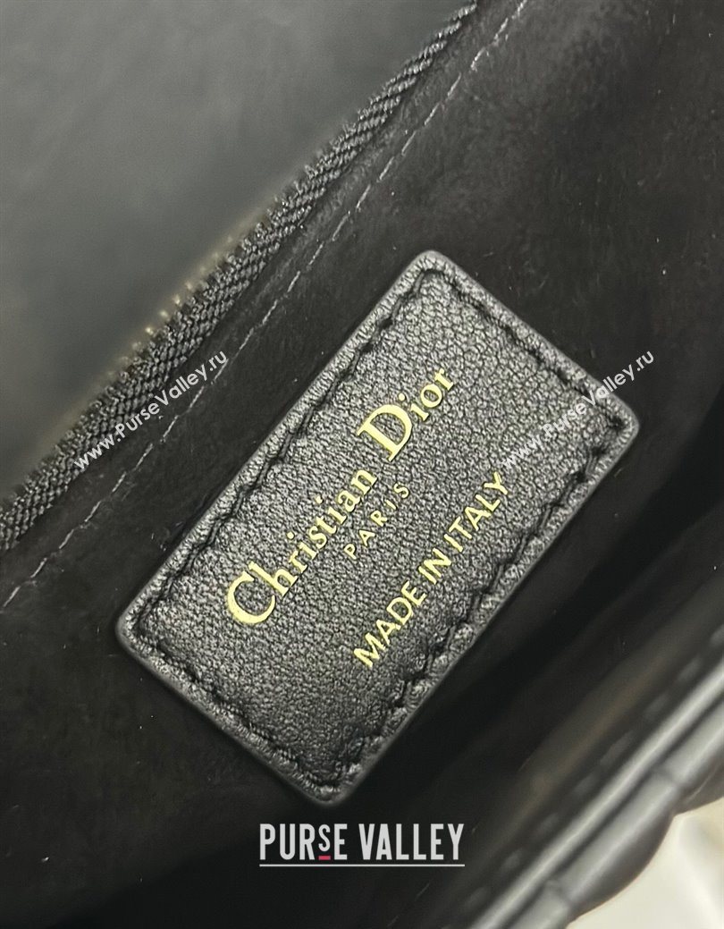 Dior Mini Lady Dior Bag in Cannage Lambskin with Strass Black 2025 M0505 0627 (XXG-250627044)
