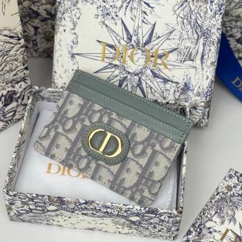 Dior 30 Montaigne Freesia Card Holder in Oblique Jacquard Grey 2025 (XXG-250627084)
