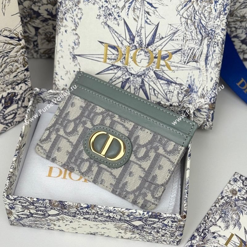 Dior 30 Montaigne Freesia Card Holder in Oblique Jacquard Grey 2025 (XXG-250627084)