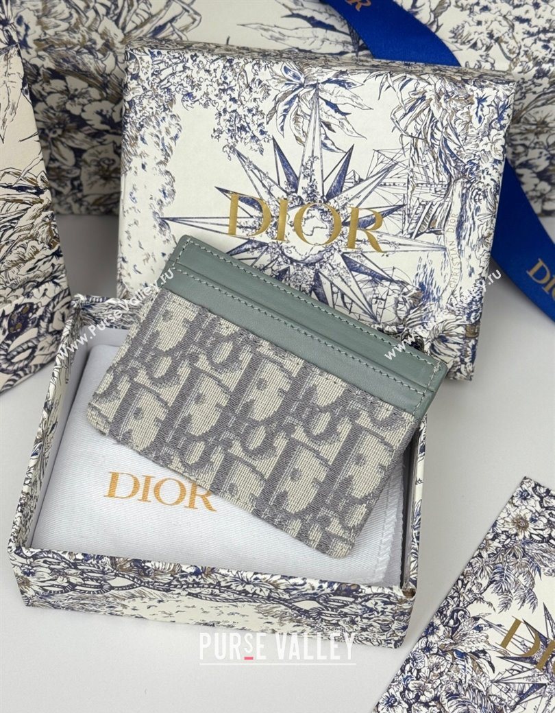 Dior 30 Montaigne Freesia Card Holder in Oblique Jacquard Grey 2025 (XXG-250627084)