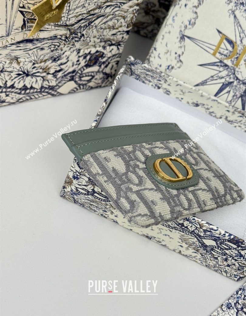 Dior 30 Montaigne Freesia Card Holder in Oblique Jacquard Grey 2025 (XXG-250627084)
