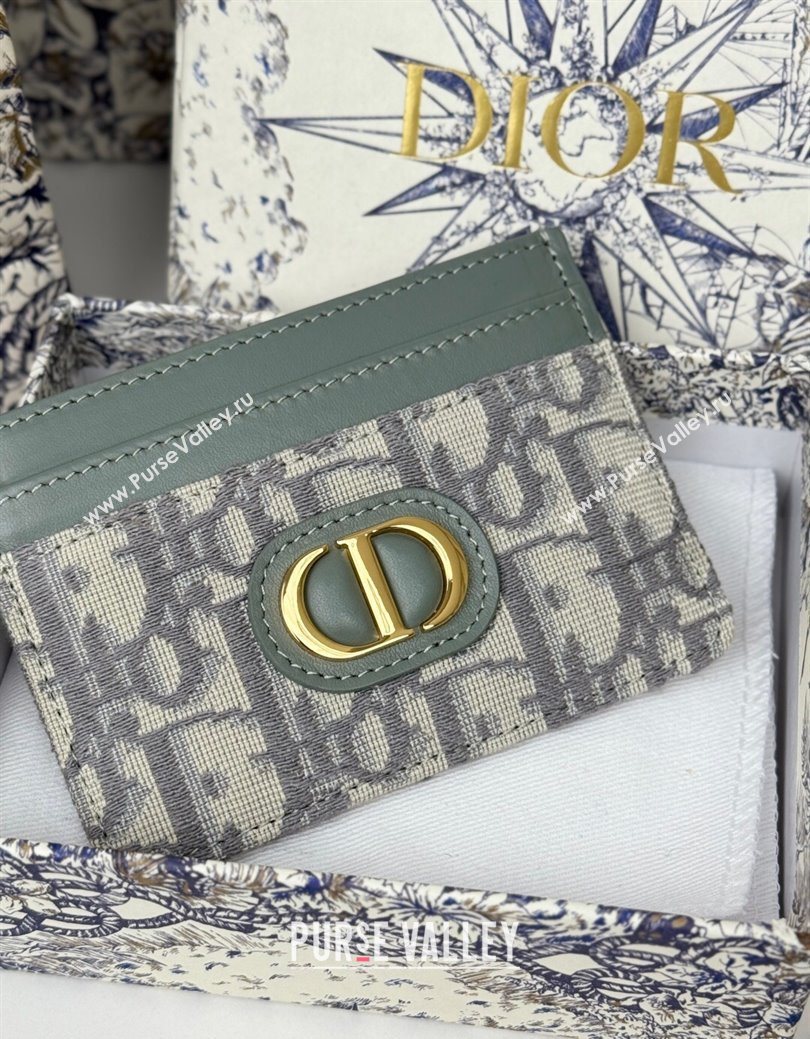 Dior 30 Montaigne Freesia Card Holder in Oblique Jacquard Grey 2025 (XXG-250627084)