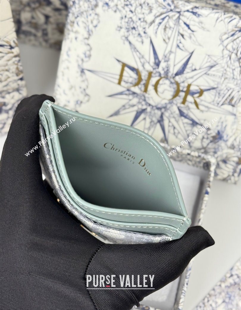Dior 30 Montaigne Freesia Card Holder in Oblique Jacquard Grey 2025 (XXG-250627084)