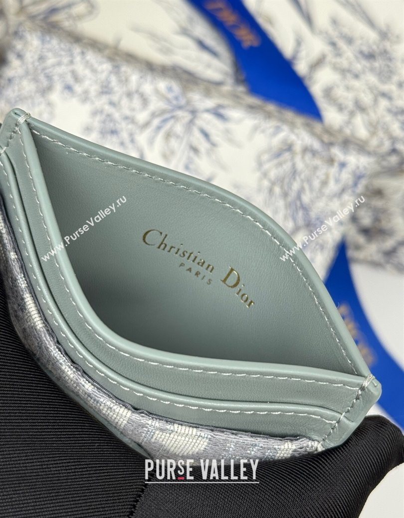 Dior 30 Montaigne Freesia Card Holder in Oblique Jacquard Grey 2025 (XXG-250627084)