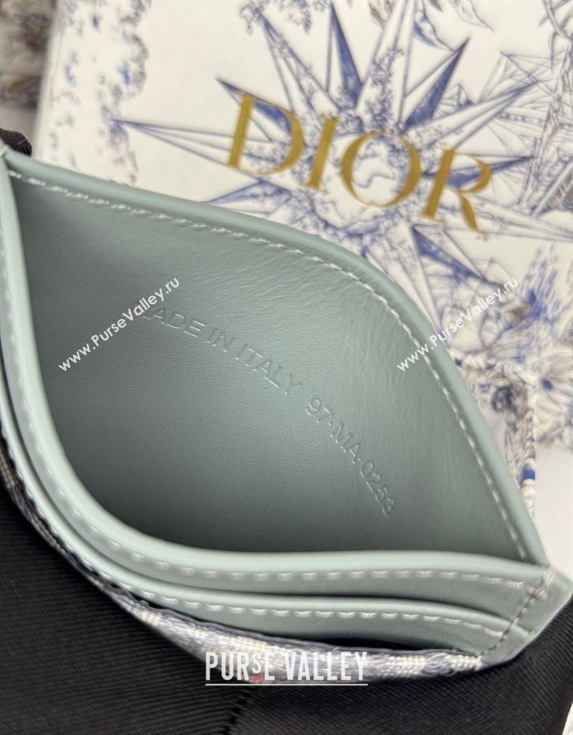Dior 30 Montaigne Freesia Card Holder in Oblique Jacquard Grey 2025 (XXG-250627084)