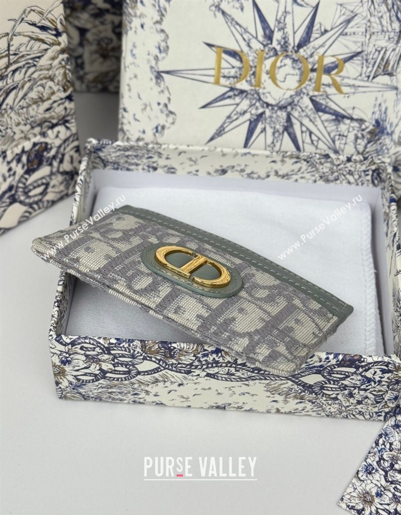 Dior 30 Montaigne Freesia Card Holder in Oblique Jacquard Grey 2025 (XXG-250627084)