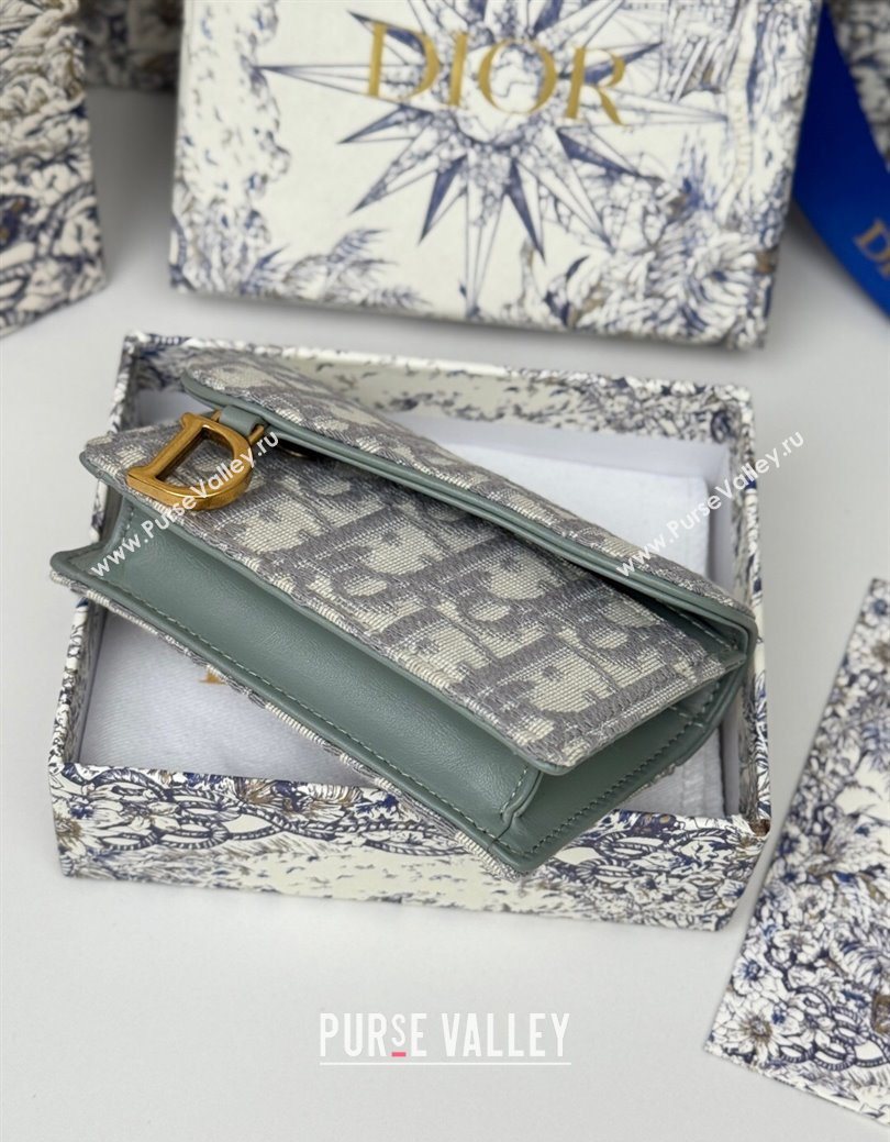 Dior Saddle Bloom Card Holder in Oblique Jacquard Grey 2025 (XXG-250627089)