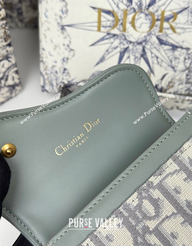 Dior Saddle Bloom Card Holder in Oblique Jacquard Grey 2025 (XXG-250627089)