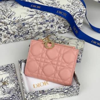 Dior Lady Dior Dahlia Wallet in Cannage Lambskin Pink 2025 (XXG-250627090)