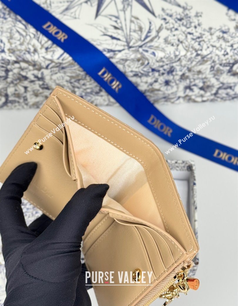 Dior Lady Dior Dahlia Wallet in Cannage Lambskin Beige 2025 (XXG-250627092)