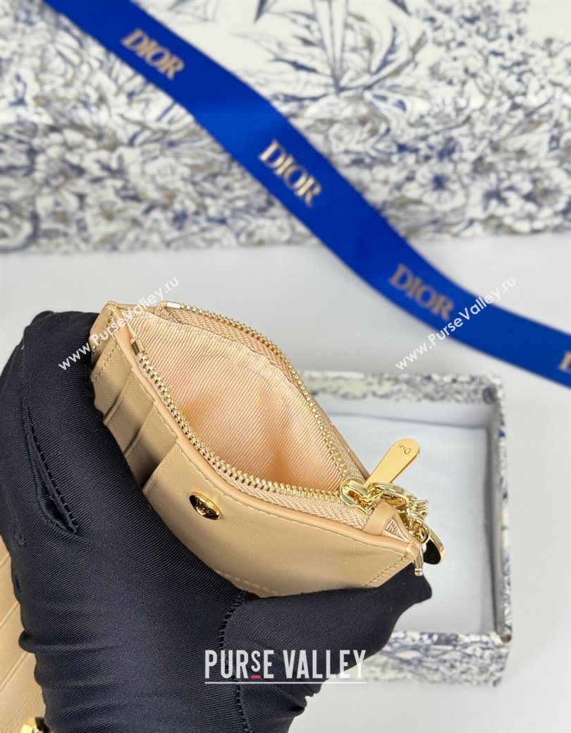 Dior Lady Dior Dahlia Wallet in Cannage Lambskin Beige 2025 (XXG-250627092)