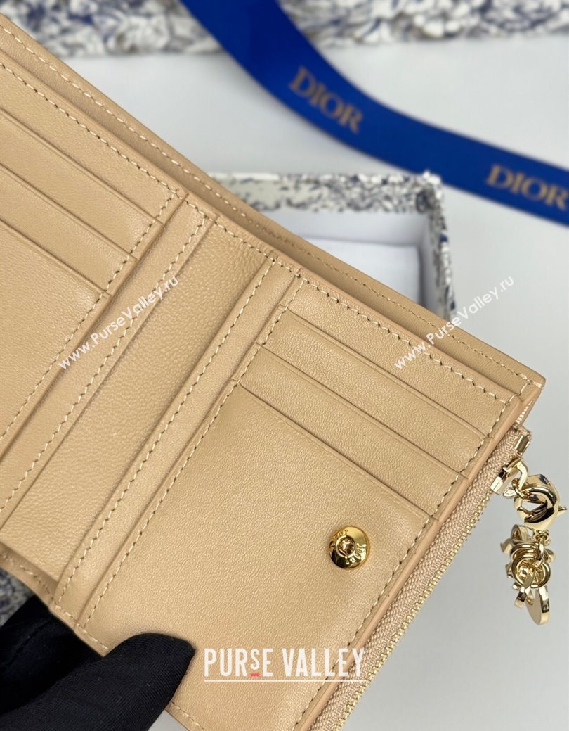 Dior Lady Dior Dahlia Wallet in Cannage Lambskin Beige 2025 (XXG-250627092)