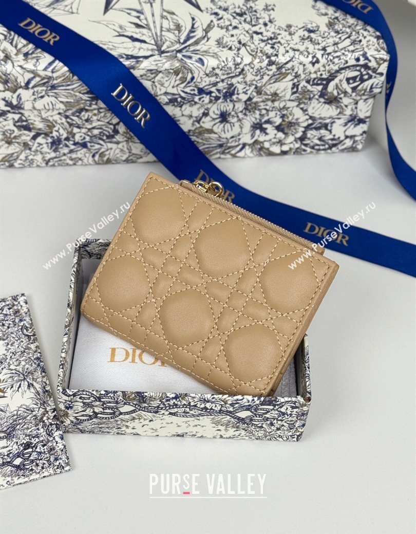 Dior Lady Dior Dahlia Wallet in Cannage Lambskin Beige 2025 (XXG-250627092)