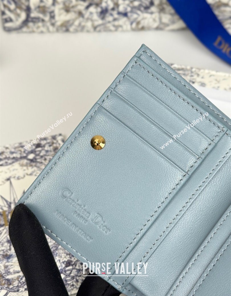 Dior Lady Dior Dahlia Wallet in Cannage Lambskin Blue 2025 (XXG-250627093)