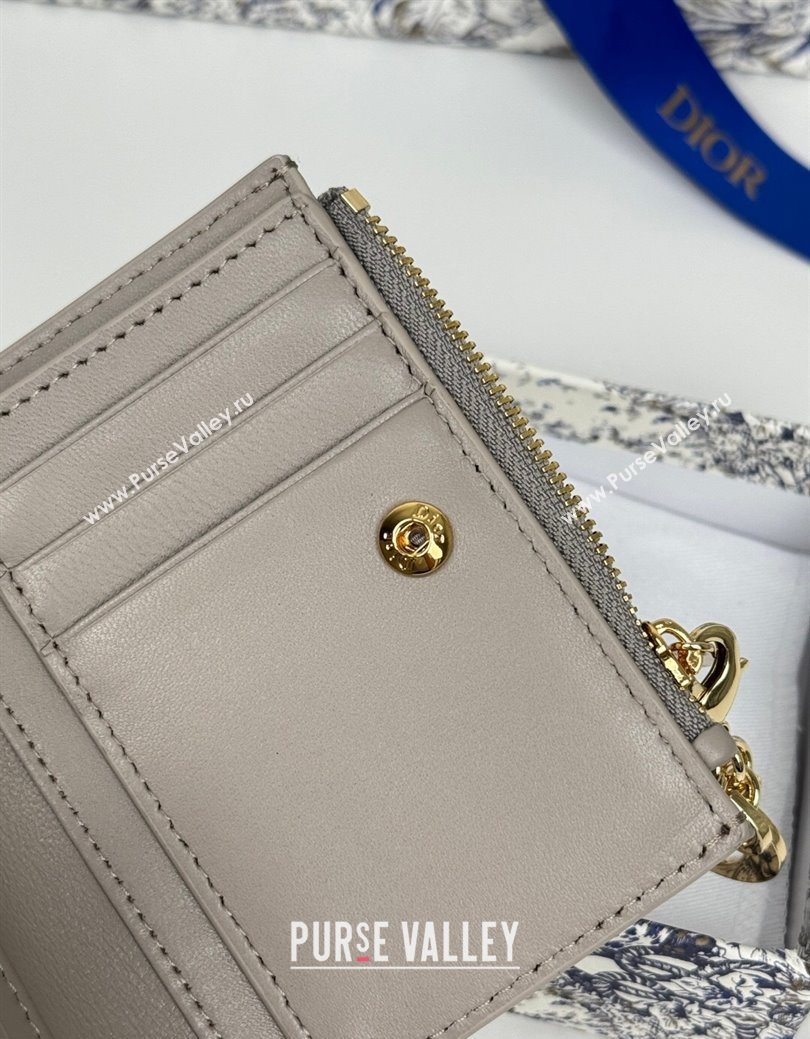 Dior Lady Dior Dahlia Wallet in Cannage Lambskin Grey 2025 (XXG-250627095)