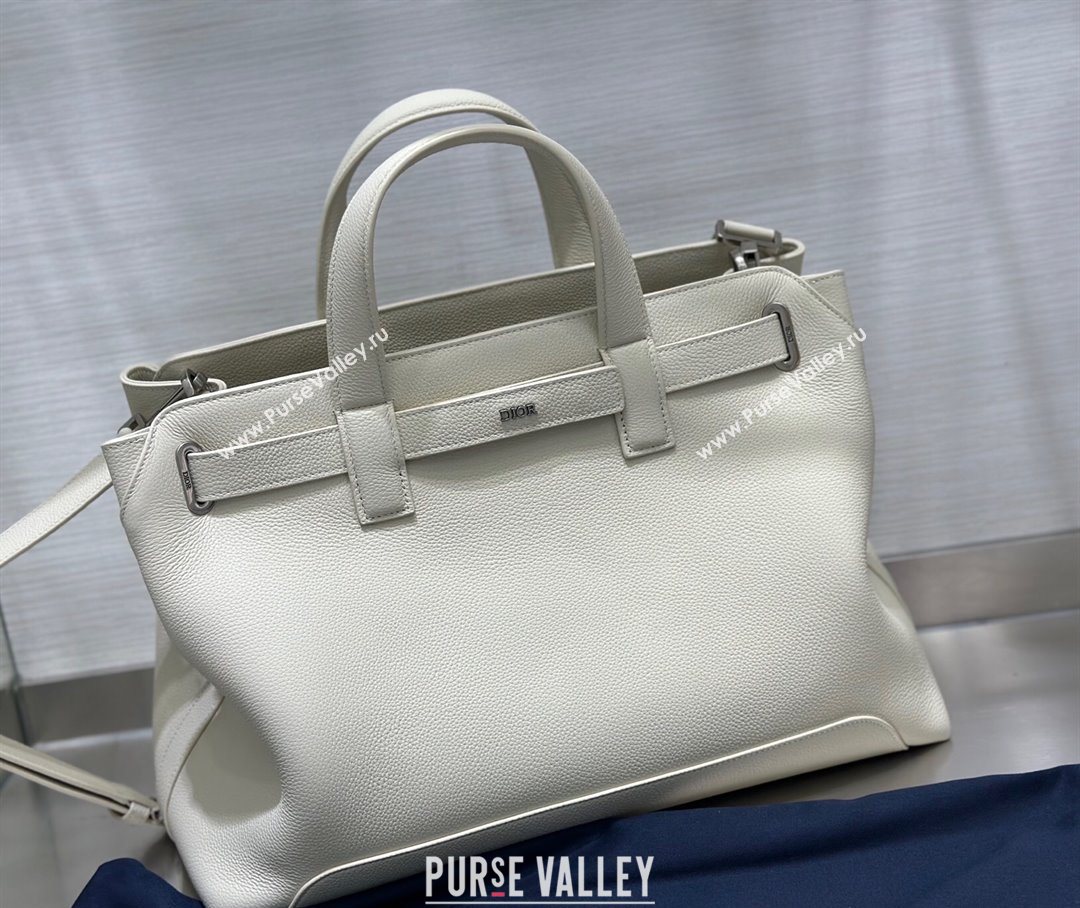Dior Mens Medium Dior Normandie Tote Bag in Icons Calfskin White 2025 (BF-250627063)